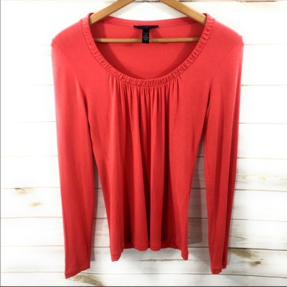 Banana Republic Salmon Long Sleeved Stretch Blouse